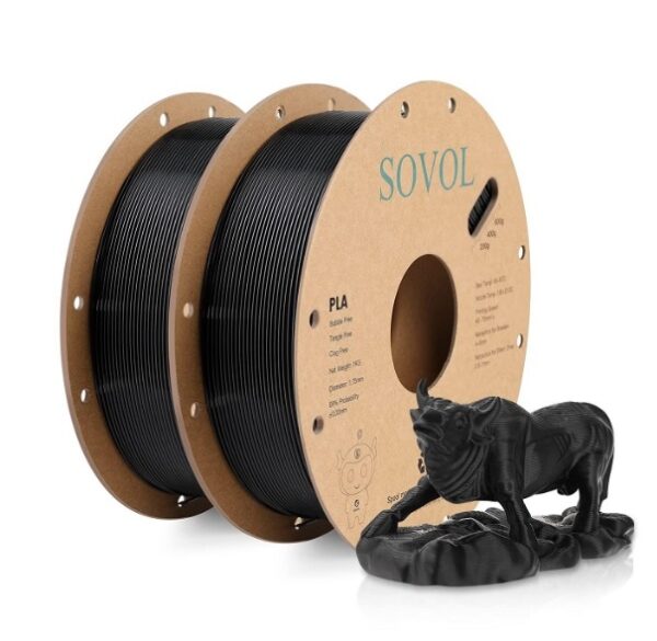 Sovol Matte 1.75mm PLA Filaments Black 2kg