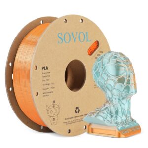 Sovol Silk Dual Colors PLA Filaments Acid Blue+Orange